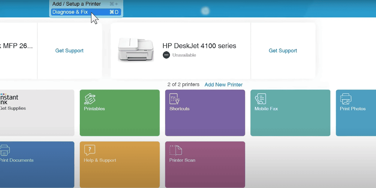 Use “Diagnose & Fix” in HP Smart App Use “Diagnose & Fix” in HP Smart App